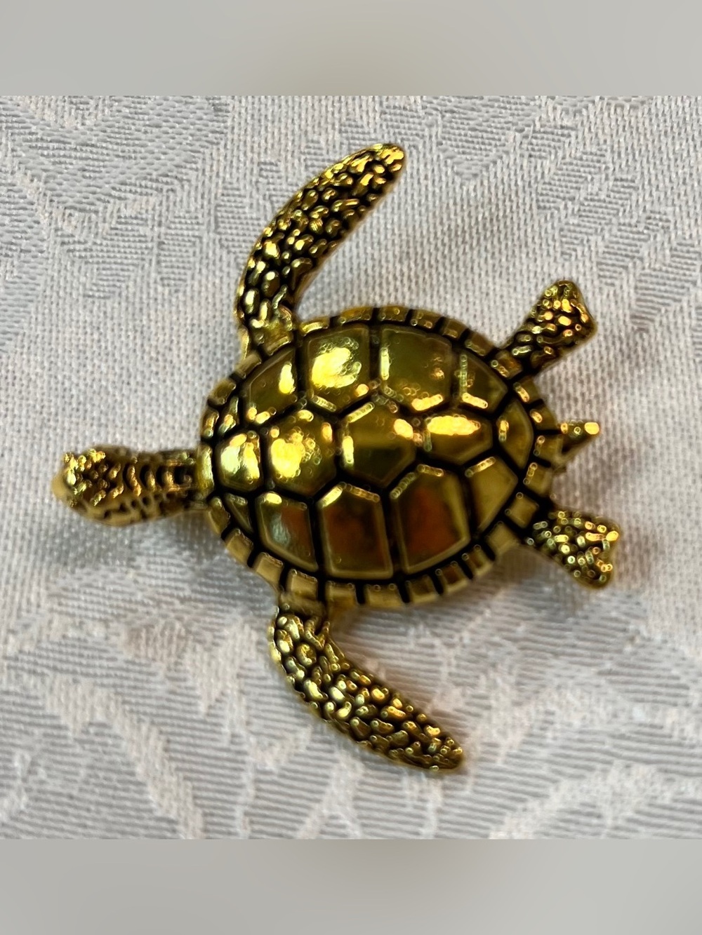 Gold Turtle Brooch Pin